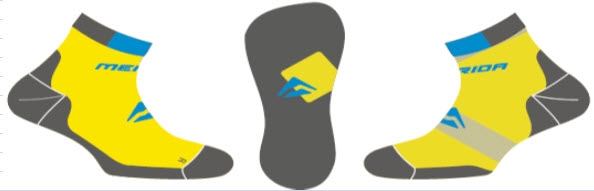 זוג גרבים מרידה אפור צהוב 